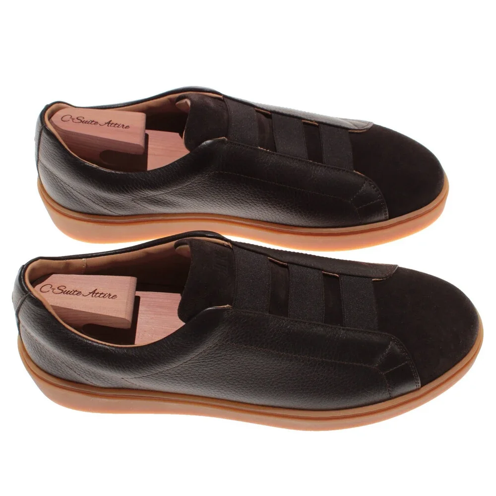 RFR Fabiano Ricci NWB Slip On Sneakers Size 45 (US 12) in Brown Leather & Suede